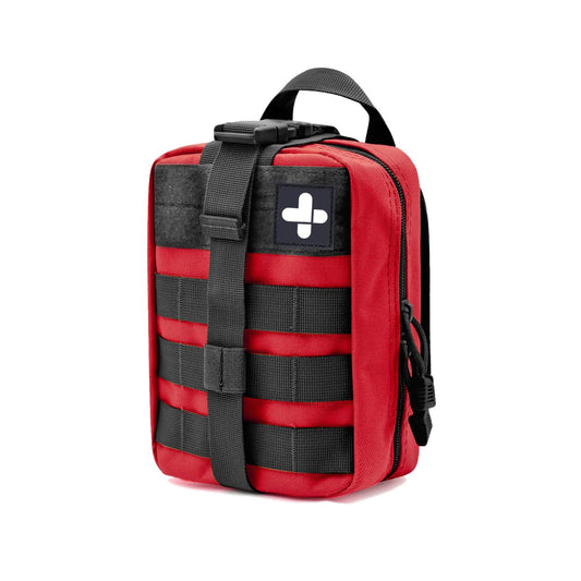 Gogoku First Aid Pouch 1000D Nylon Tactical Molle Tear Away Medical Pouch Empty Utility Pouch for Outdoor Activities Medical Supplies Camping Hiking TravelBag Only (Red)